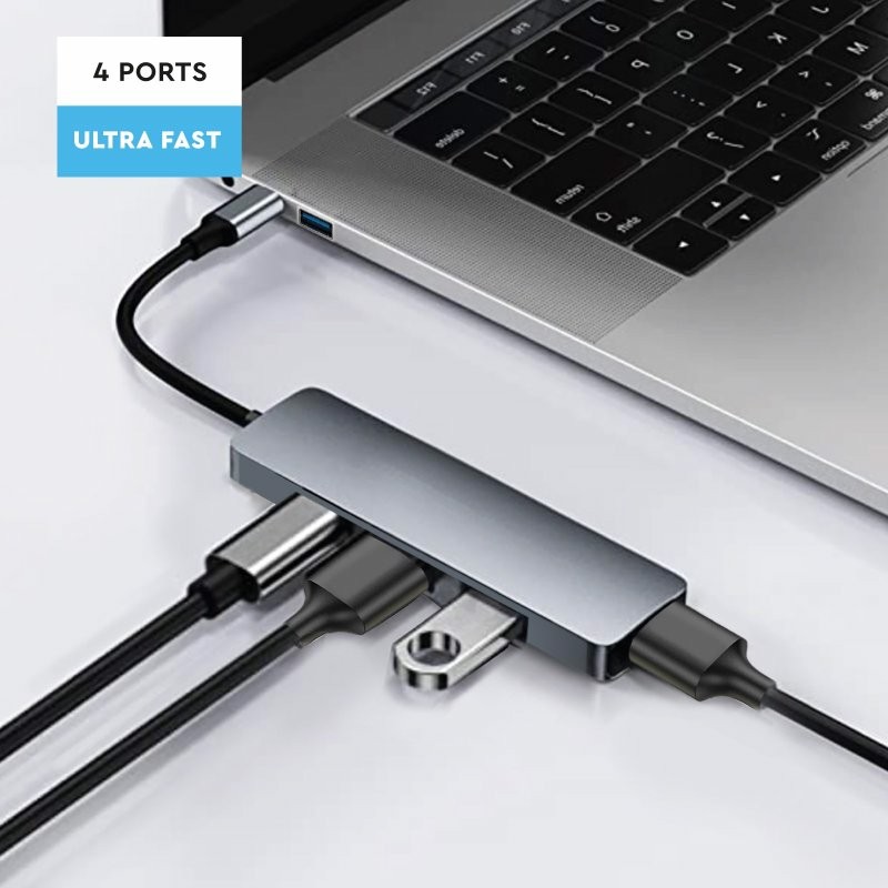 Ekon HUB con 4 porte USB-A e cavo di alimentazione USB-A