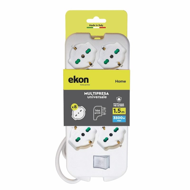 Ekon Multipresa a ciabatta con 8 porte italo-tedesche