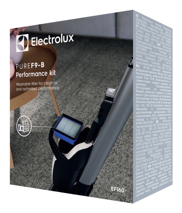 Electrolux ACCESSORI ASPIRAPOLVERE EF160 Filtro Aria lavabile per PureF9 Filtro ad alta capacità di filtrazione per rimuovere anche le particelle più fini di polline, spore di muffa, acari della polvere e allergeni Lavabile