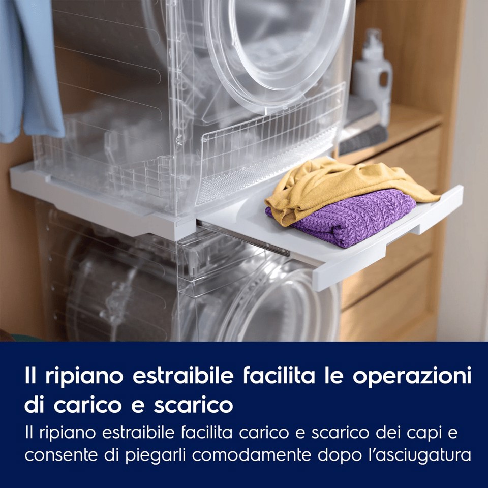 Electrolux Accessori Lavatrice E Asciugatrice Classe Stacking Kit Con Piano Estraibile Da Posizionare Tra Lavatrice E Asciugatrice In Colonna, Compatibile Con Tutti I Modelli (Comment: Branded Pnc But Having Multibrand Paper Material) E1WYHSK2