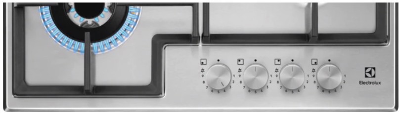 Electrolux EGS64362X piano cottura Acciaio inossidabile Superficie piana 59.5 cm Gas 4 Fornello(i)