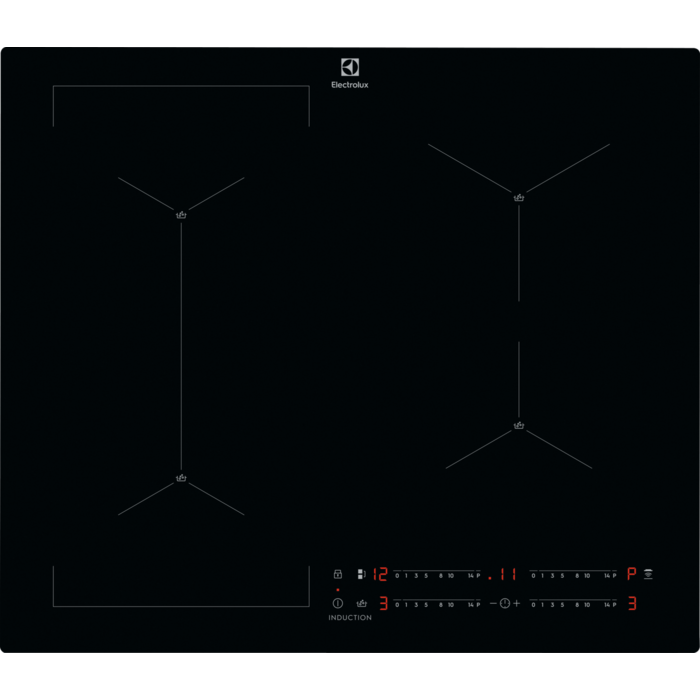Electrolux EIS62449C Nero Da incasso 60 cm A induzione 4 Fornello(i)