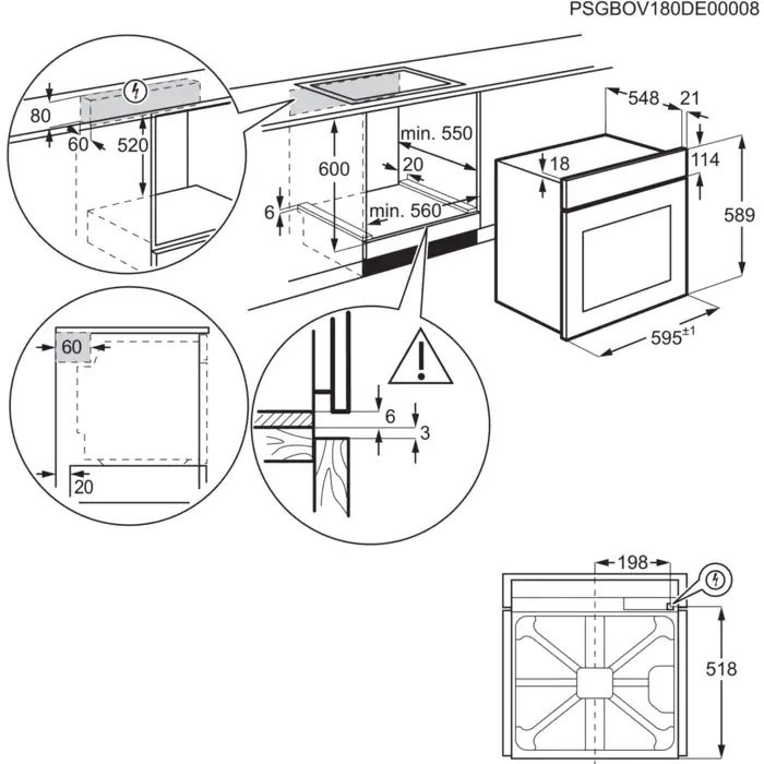 Electrolux EOF4P46X 72 L 2990 W A+ Acciaio inossidabile