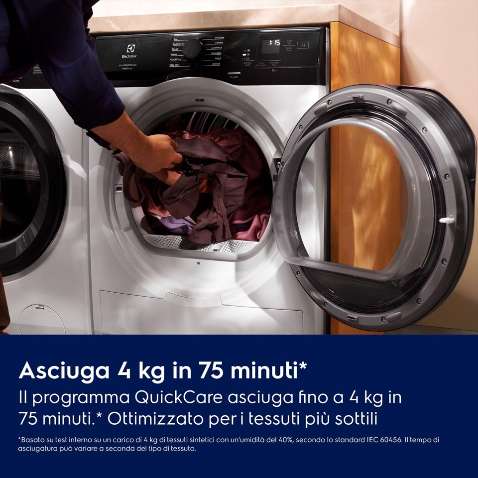 Electrolux EW6H1ZBG9C asciugatrice Libera installazione Caricamento frontale 9 kg Bianco, Nero