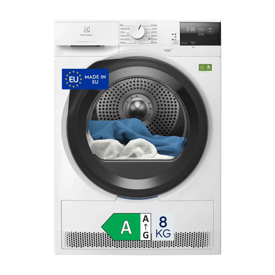 Electrolux EW7HBG28A asciugatrice Libera installazione Caricamento frontale 8 kg Bianco