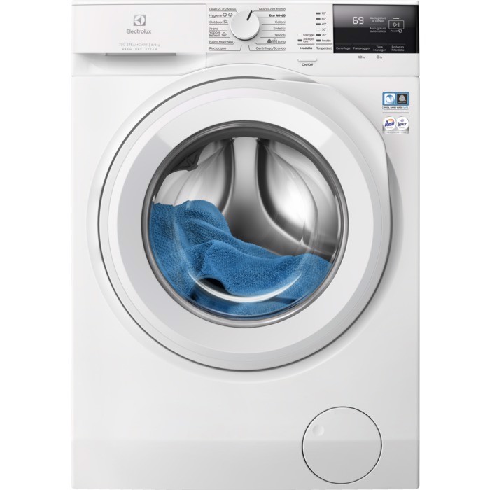 Electrolux EW7W285W lavasciuga Libera installazione Caricamento frontale Grigio, Bianco D