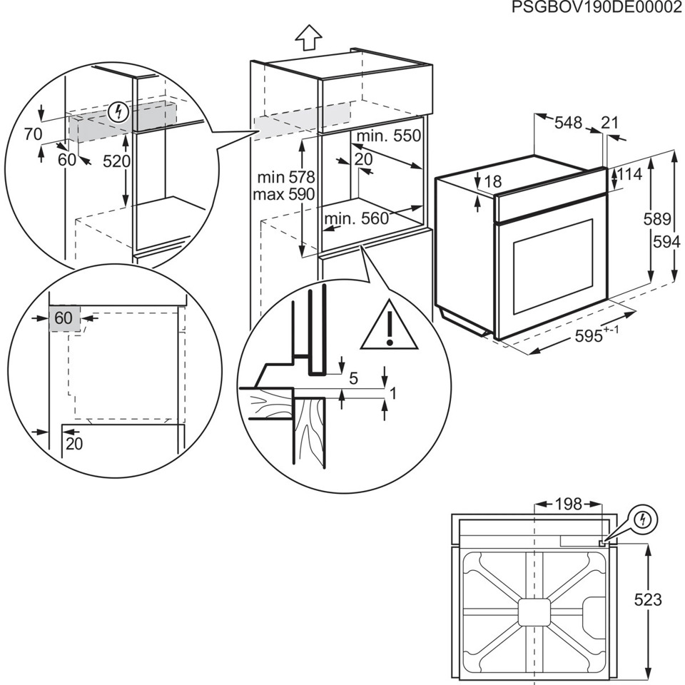 Electrolux Forno Incasso Pirolitico Classe A++ 60 Cm EOF6P46WH