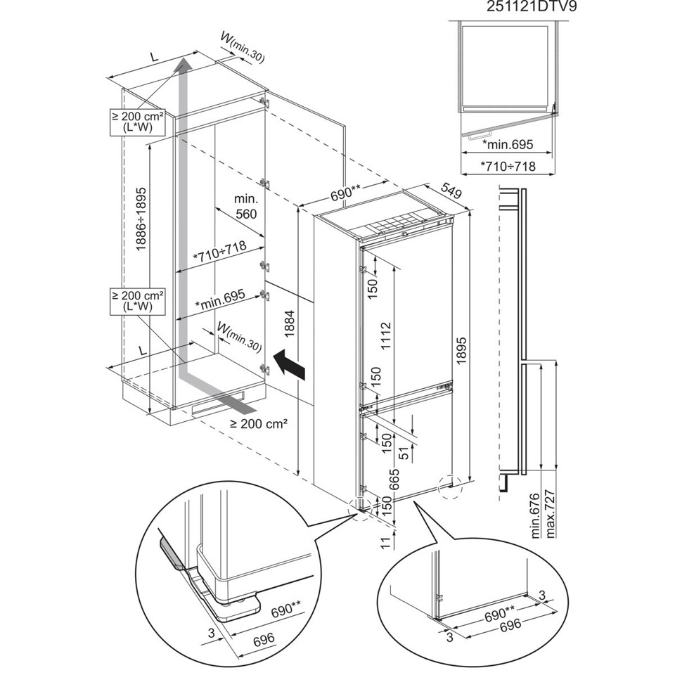 Electrolux Frigorifero Combinato Twintech Total No Frost Classe E ENA7TE75S