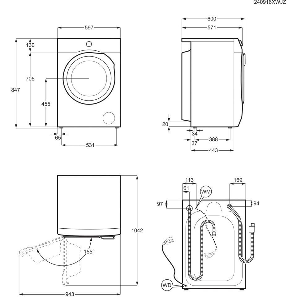 Electrolux Lavasciuga 9+5 Kg Classe D/A-5% 1400 Giri MADE IN ITALY EW7W495G