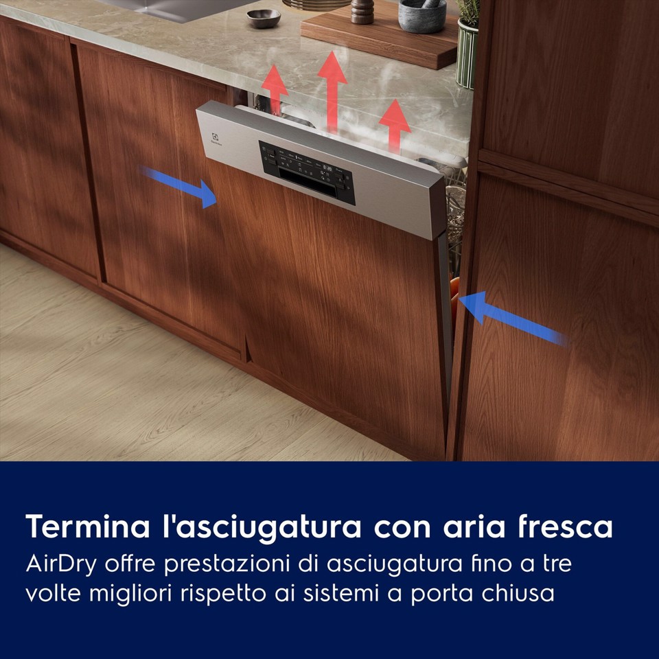 Electrolux Lavastoviglie Incasso 60 Cm - Int. Parziale 13 Coperti Classe C 44 Dba E62IC101SX