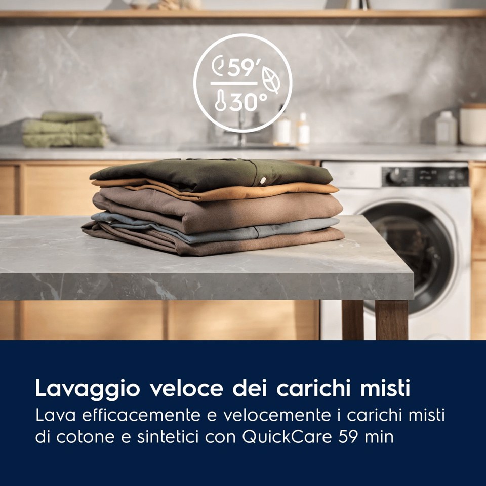Electrolux Lavatrice Carica Frontale 10 Kg Classe A-40% 1400 Giri MADE IN ITALY EW7F410Y