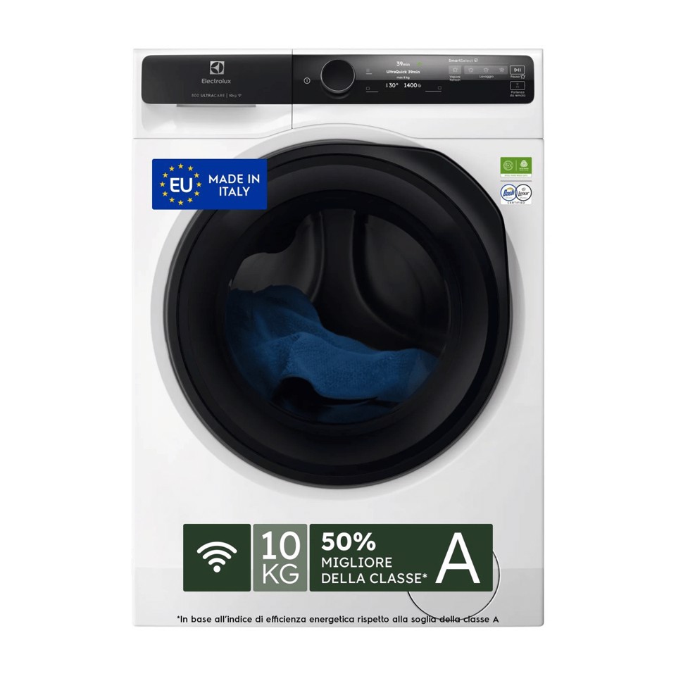 Electrolux Lavatrice Carica Frontale 10 Kg Classe A-50% 1400 Giri MADE IN ITALY EW8F710Y5