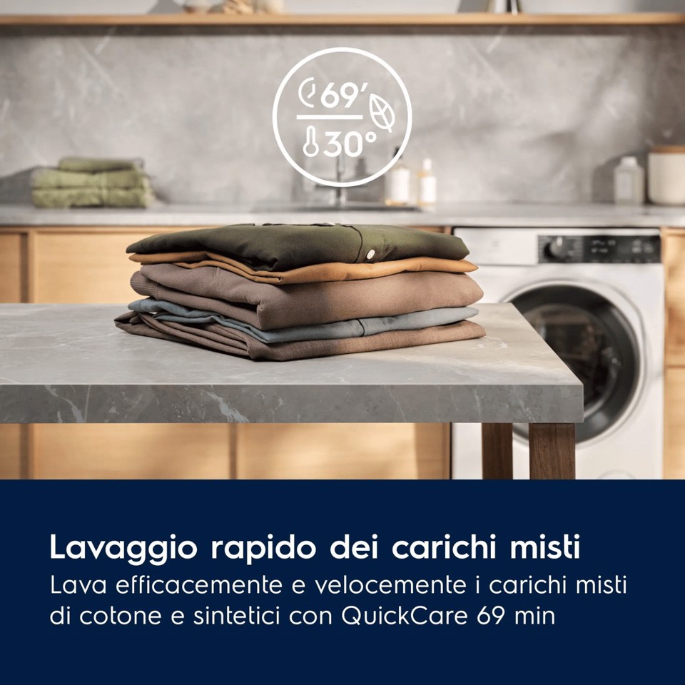 Electrolux Lavatrice Carica Frontale 9 Kg Classe A 1400 Giri MADE IN ITALY EW7F49GY