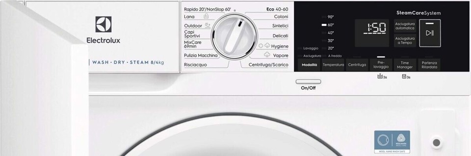 Electrolux LAVATRICE INCASSO WD 7+4 KG CLASSE D/B 1600 GIRI EW7W84BDBI MADE IN ITALY