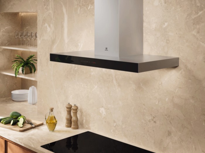 Electrolux LFT829X Cappa aspirante a parete Nero, Acciaio inox A 730 m³/h