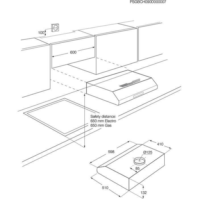 Electrolux LFU216X cappa aspirante Cappa aspirante a parete Acciaio inossidabile 272 m³/h D