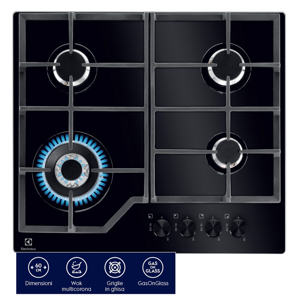 Electrolux Piano Gas Comandi Frontali 60 Cm EGM6343YAK