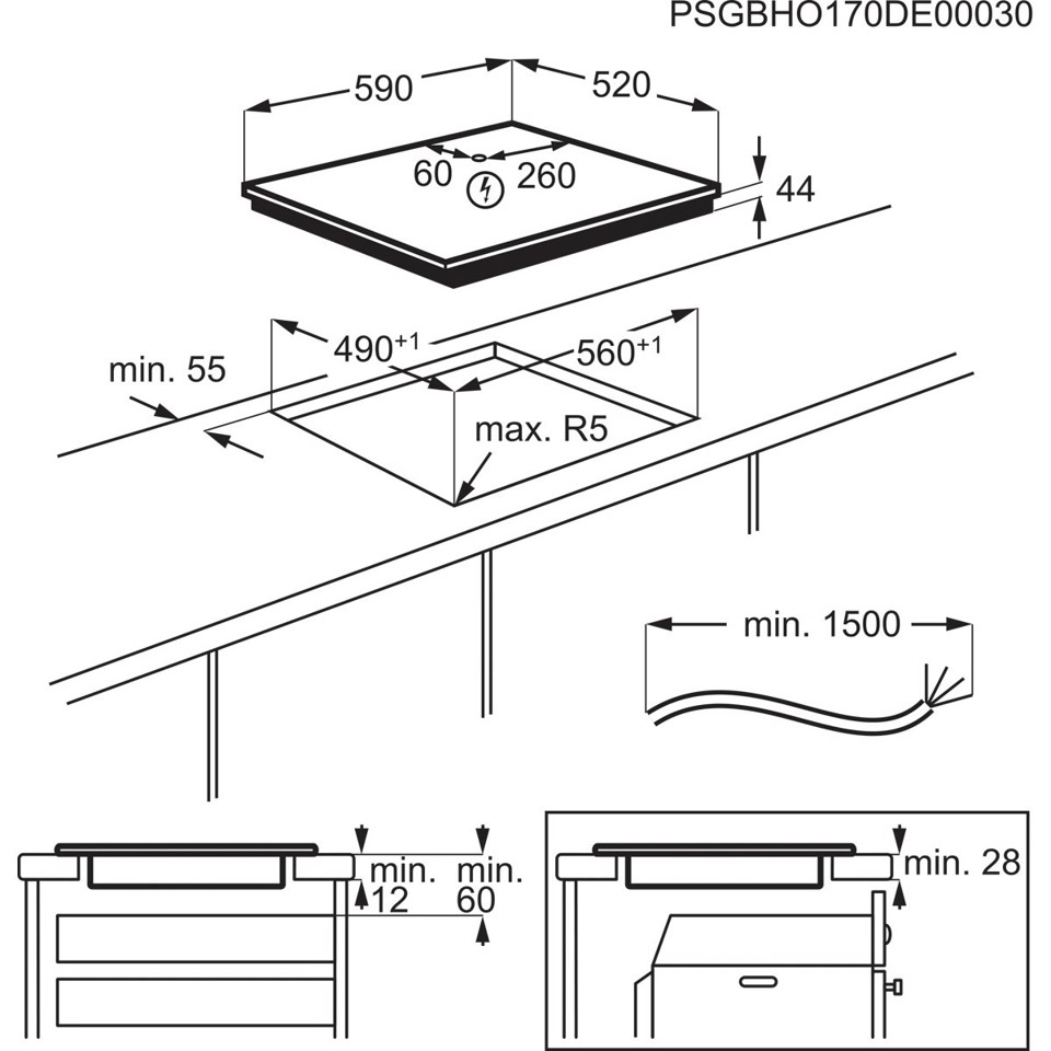 Electrolux Piano Induzione 4 Zone 60 Cm LIL61443BW MADE IN EUROPE