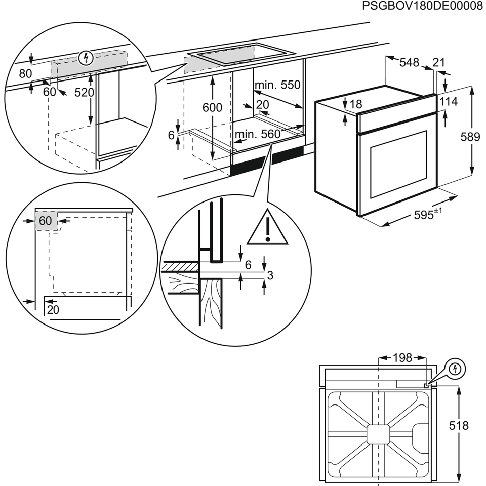 Electrolux ROB2201AON Forno elettrico 68 L A Sabbia