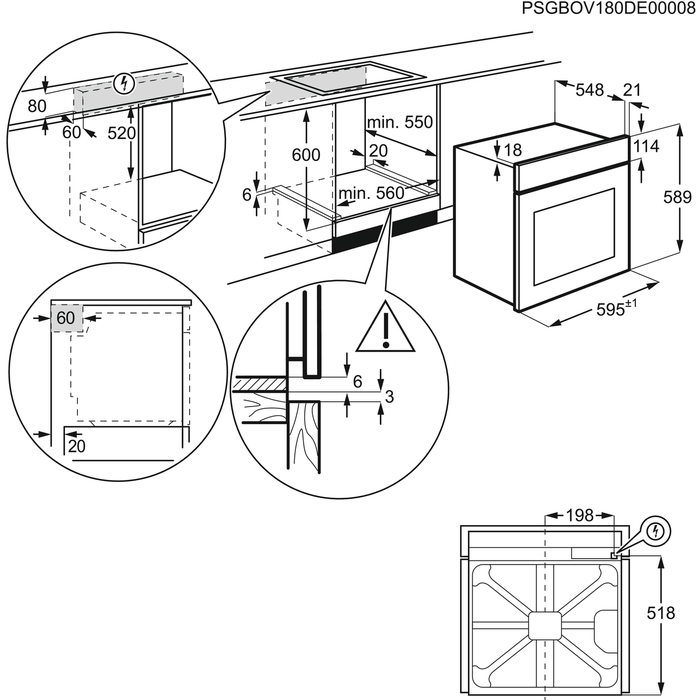 Electrolux ROB3201AOR forno 72 L 2780 W Nero