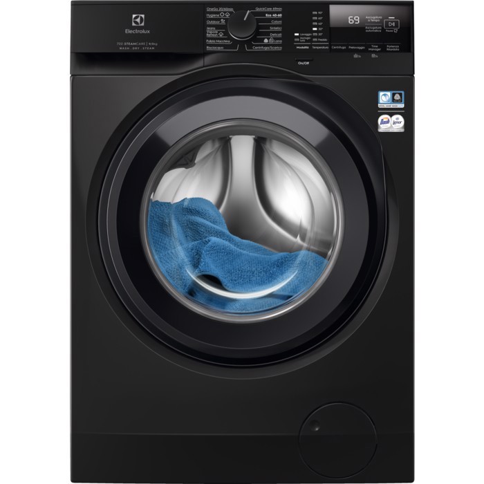 Electrolux Serie 700 EW7W295B lavasciuga Libera installazione Caricamento frontale Nero D