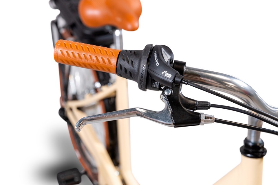 EMG  Bici Elettrica City bike vintage Shirley 250W, ruota da 26", freni V-brake a/p, cambio Shimano RS-36, batteria ultra slim 10Ah