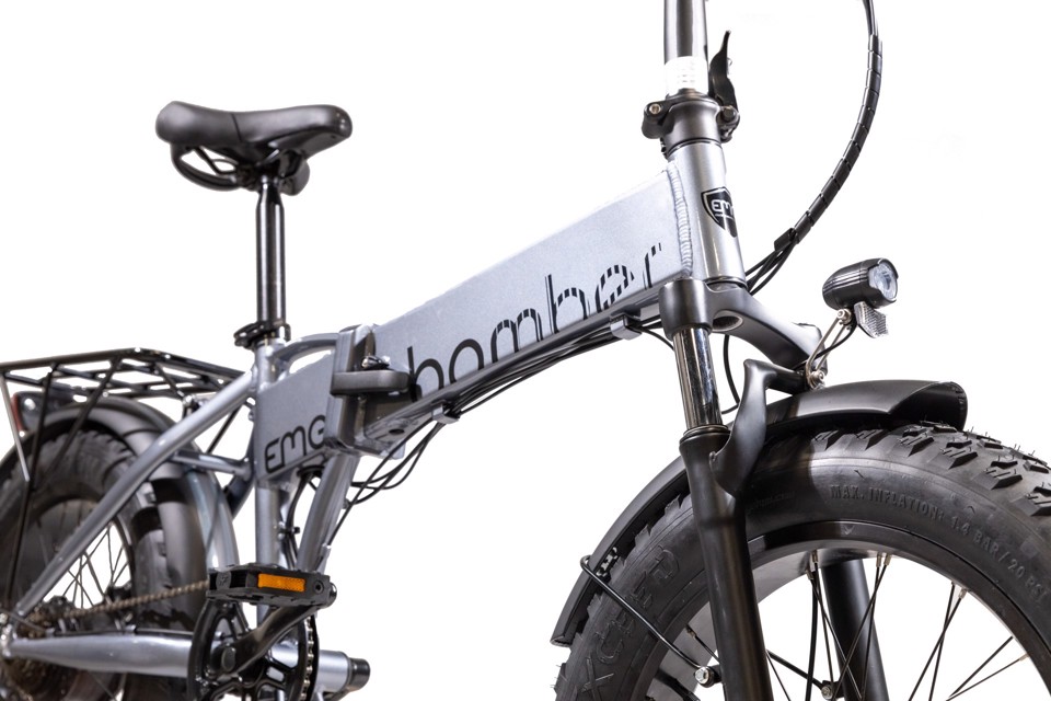 EMG  Bici Elettrica Fat Bike Bomber 250W con telaio 17" foldable, ruota 20", Freni a disco a/p, Cambio Shimano e batteria 10Ah