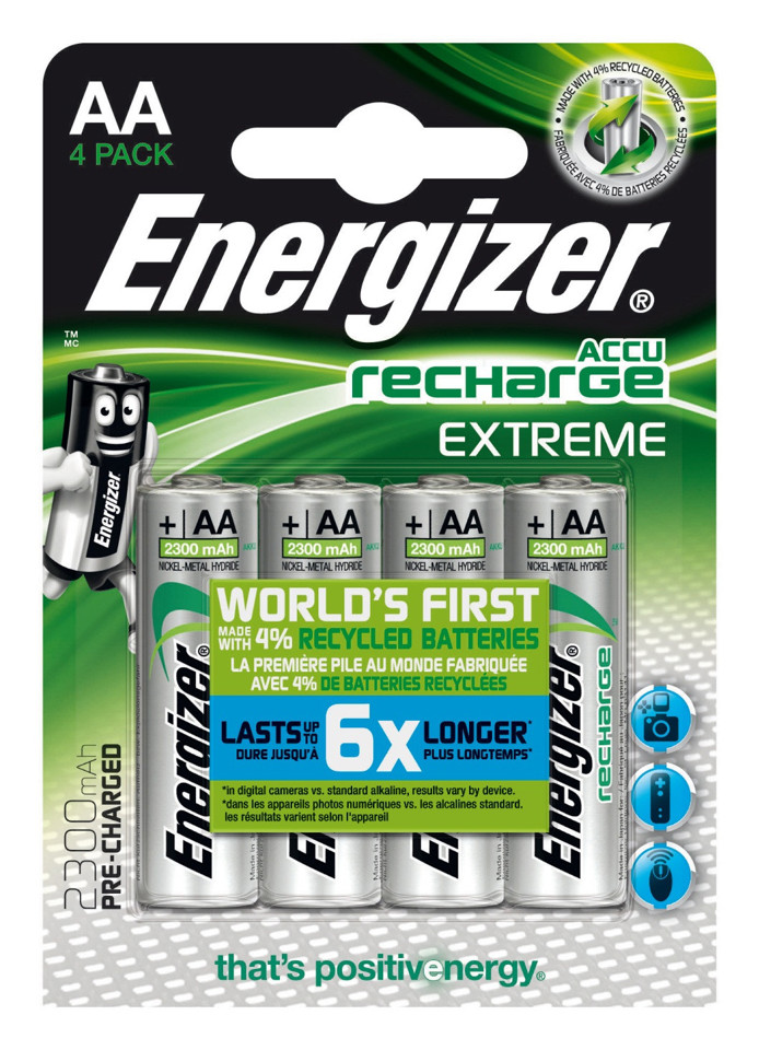 Energizer Accu Recharge Extreme 2300 AA BP4 Batteria ricaricabile Nichel-Metallo Idruro (NiMH)