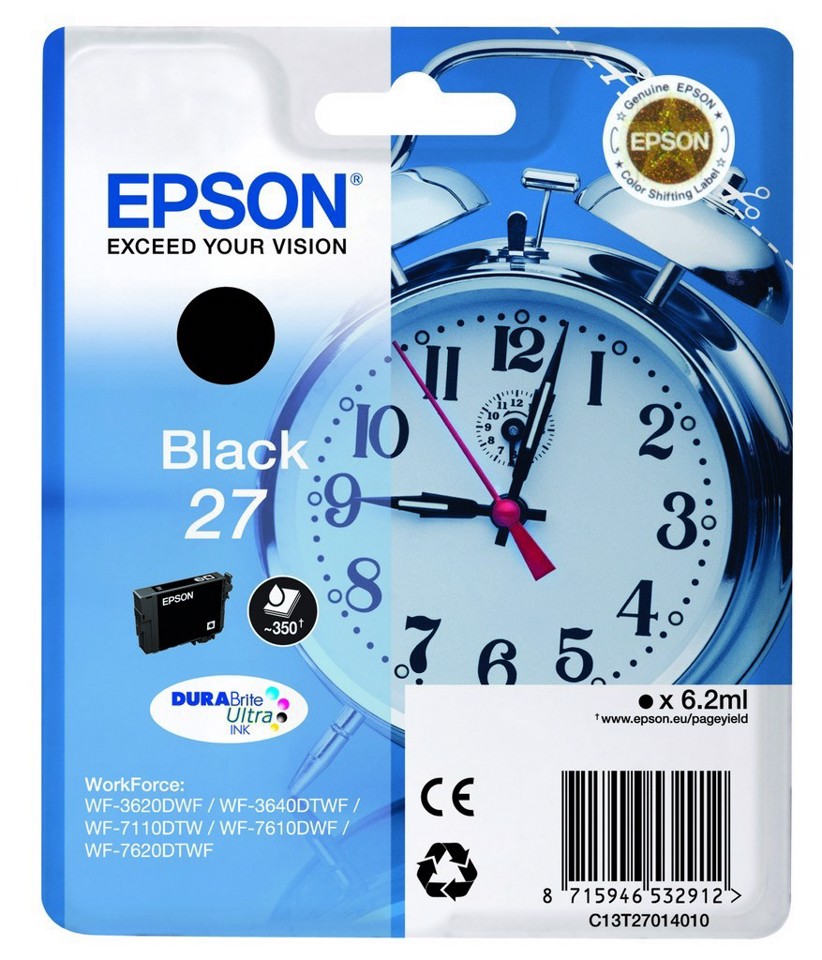 Epson Alarm clock Singlepack Black 27 DURABrite Ultra Ink