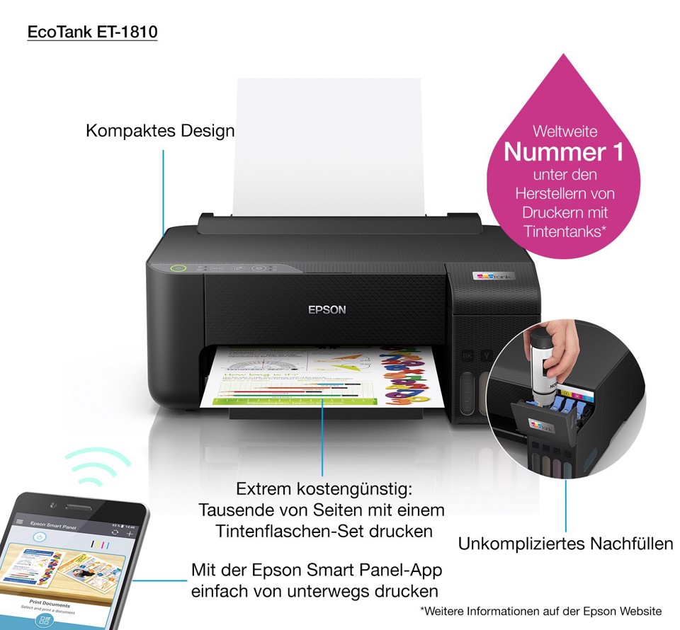 Epson EcoTank ET-1810 stampante a serbatoio
