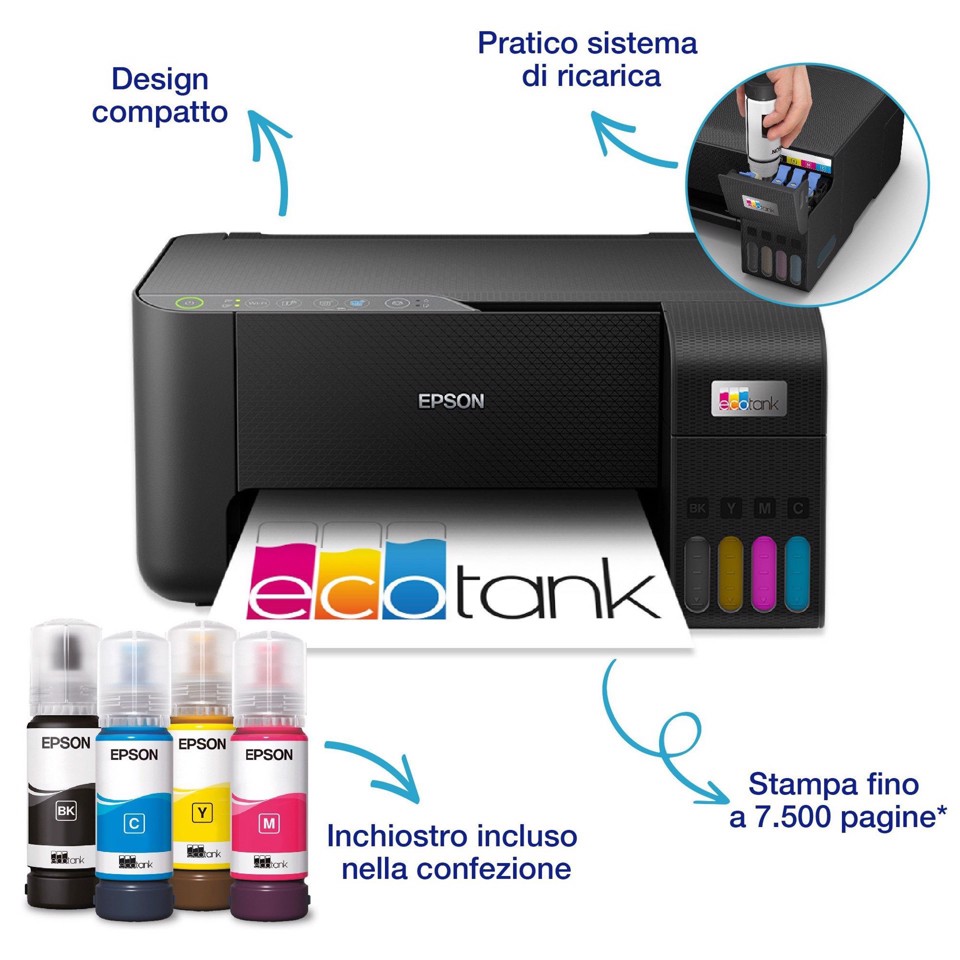 Epson EcoTank ET-2860 stampante multifunzione a serbatoio