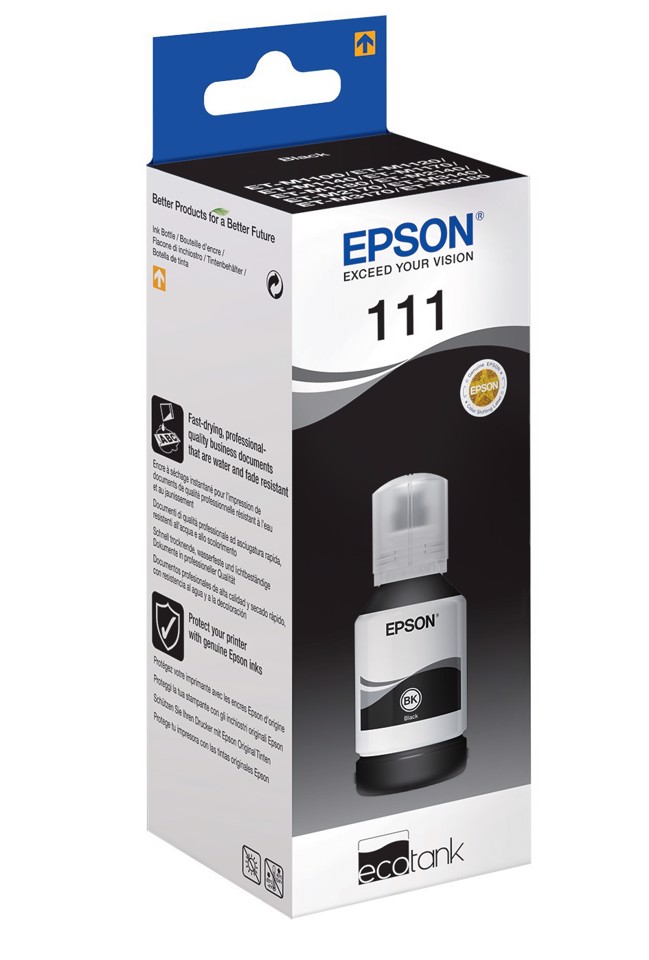 Epson Flacone di inchiostro a pigmenti nero EcoTank 111