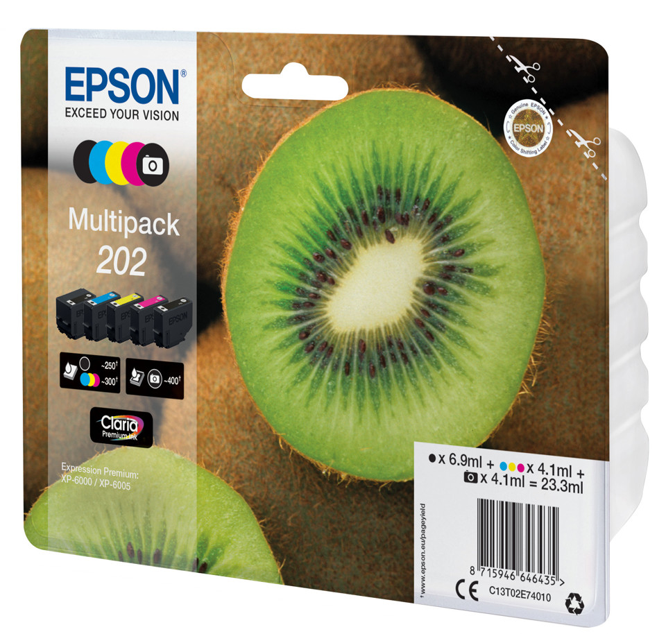 Epson 202 Kiwi Multipack cartuccia d'inchiostro 5 colori (PBK/BK/C/Y/M)