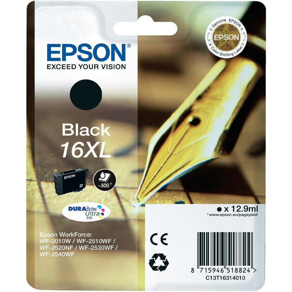 Epson 16XL penna cruciverba cartuccia inchiostro originale nero XL 1pz