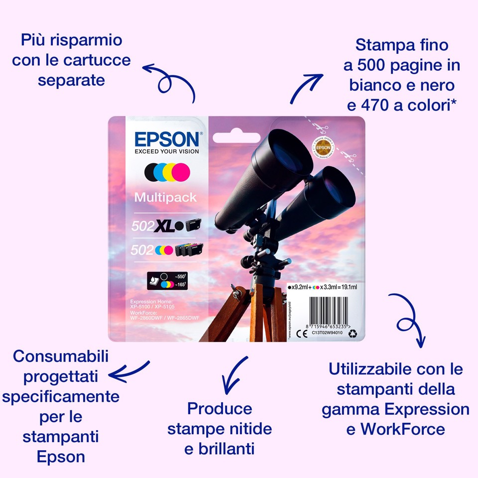 Epson Singlepack Black 502 Ink