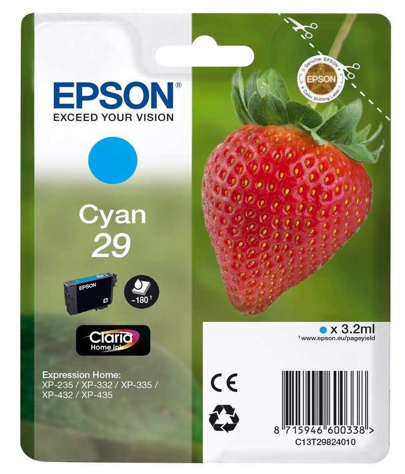 Epson Strawberry Cartuccia Ciano T29 Claria