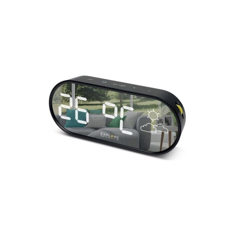 Explore Scientific OXS012 Orologio/sveglia a specchio con previsioni del tempo