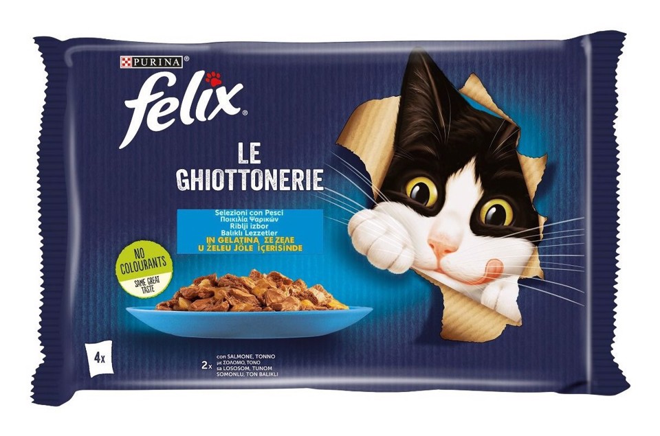 Felix 12480169 Le GHIOTTONERIE per Gatto con salmone e tonno 4x85 g