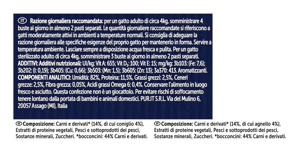 Felix Le GHIOTTONERIE Gatto con Coniglio e con Agnello, 4x85 g