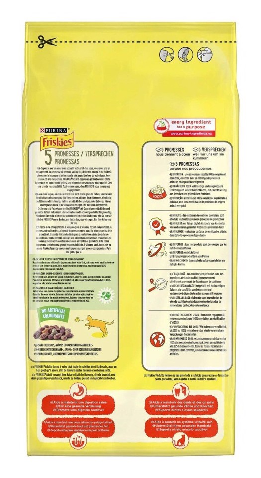 Friskies PURINA Adult con un gustoso mix di Manzo e Pollo e con Verdure in confezione da 2kg