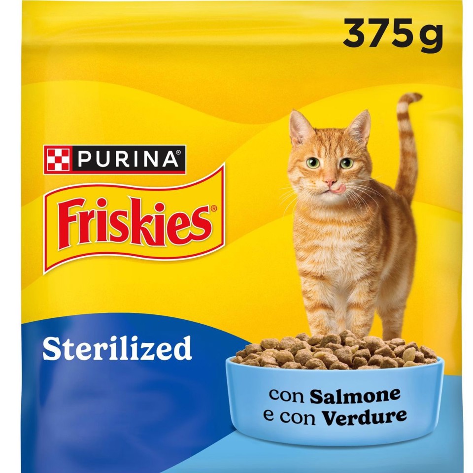 Friskies cibo secco per gatti sterilizzati 375 g Salmone, Verdure