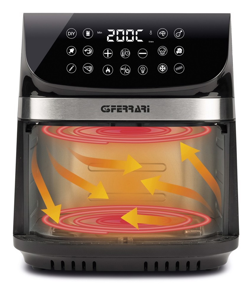 G3 Ferrari G10215 friggitrice Singolo 9 L Indipendente 2200 W Friggitrice ad aria calda Nero, Acciaio inox