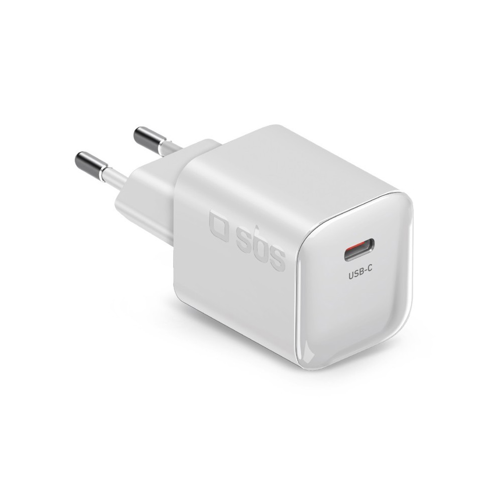 GaN wall charger 1x Type-C PD 20W, white