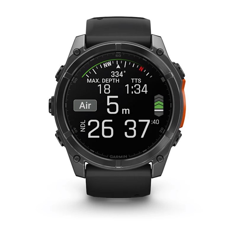 Garmin Fenix 8 3,56 cm (1.4") AMOLED 51 mm Digitale 454 x 454 Pixel Touch screen Grigio Wi-Fi GPS (satellitare)