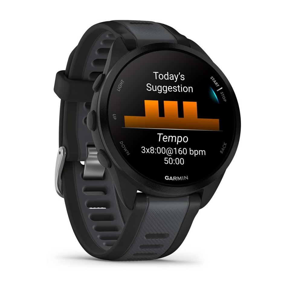 Garmin Forerunner 165 Music 3,05 cm (1.2") AMOLED 43 mm Digitale 390 x 390 Pixel Touch screen Nero GPS (satellitare)