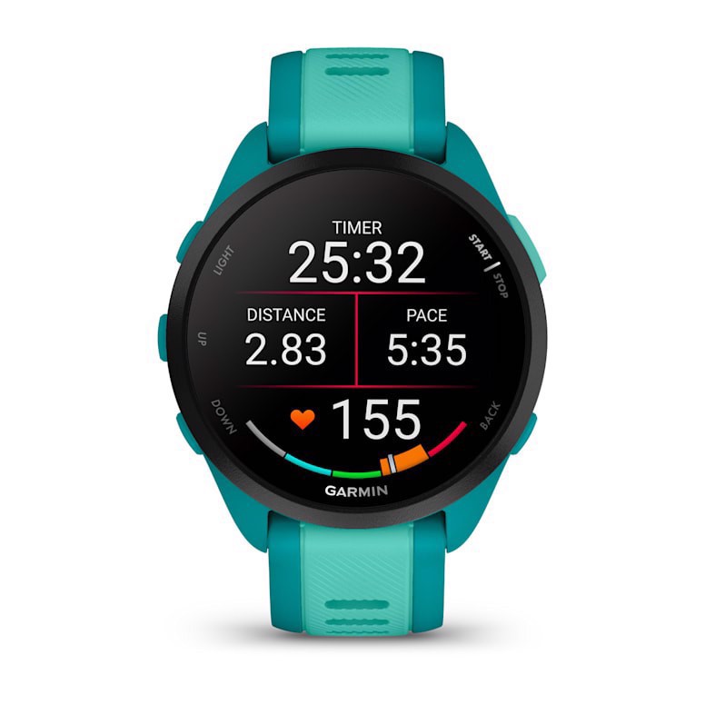 Garmin Forerunner 165 Music 3,05 cm (1.2") AMOLED 43 mm Digitale 390 x 390 Pixel Touch screen Turchese GPS (satellitare)