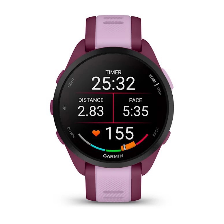 Garmin Forerunner 165 Music 3,05 cm (1.2") AMOLED 43 mm Digitale 390 x 390 Pixel Touch screen Viola GPS (satellitare)
