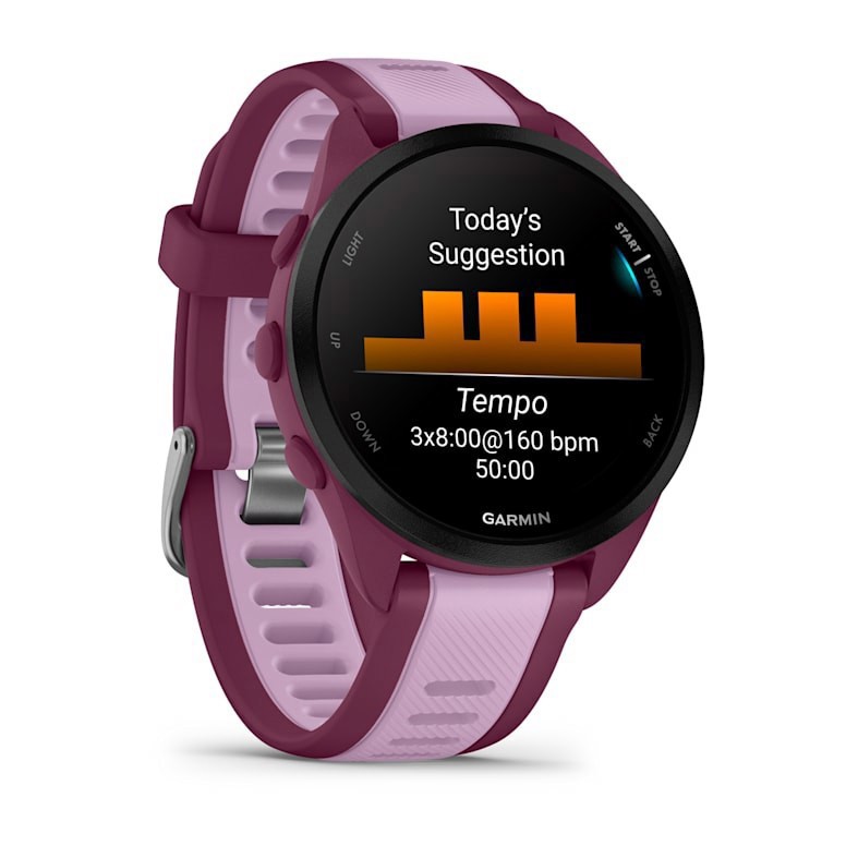 Garmin Forerunner 165 Music 3,05 cm (1.2") AMOLED 43 mm Digitale 390 x 390 Pixel Touch screen Viola GPS (satellitare)