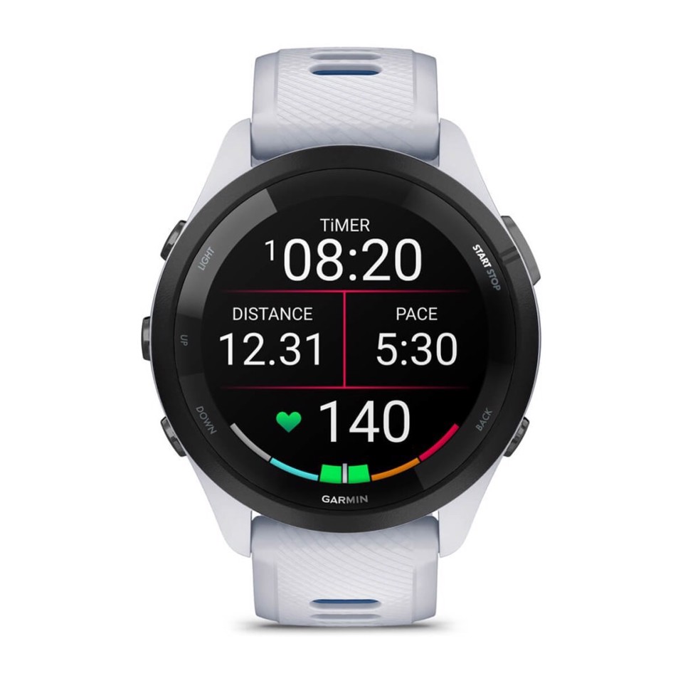 Garmin Forerunner 265 3,3 cm (1.3") AMOLED 46 mm Digitale 416 x 416 Pixel Touch screen Nero, Bianco Wi-Fi GPS (satellitare)