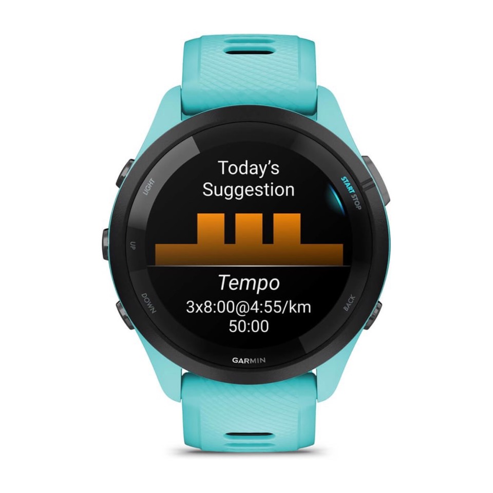 Garmin Forerunner 265 3,3 cm (1.3") AMOLED 46 mm Digitale 416 x 416 Pixel Touch screen Nero, Blu Wi-Fi GPS (satellitare)